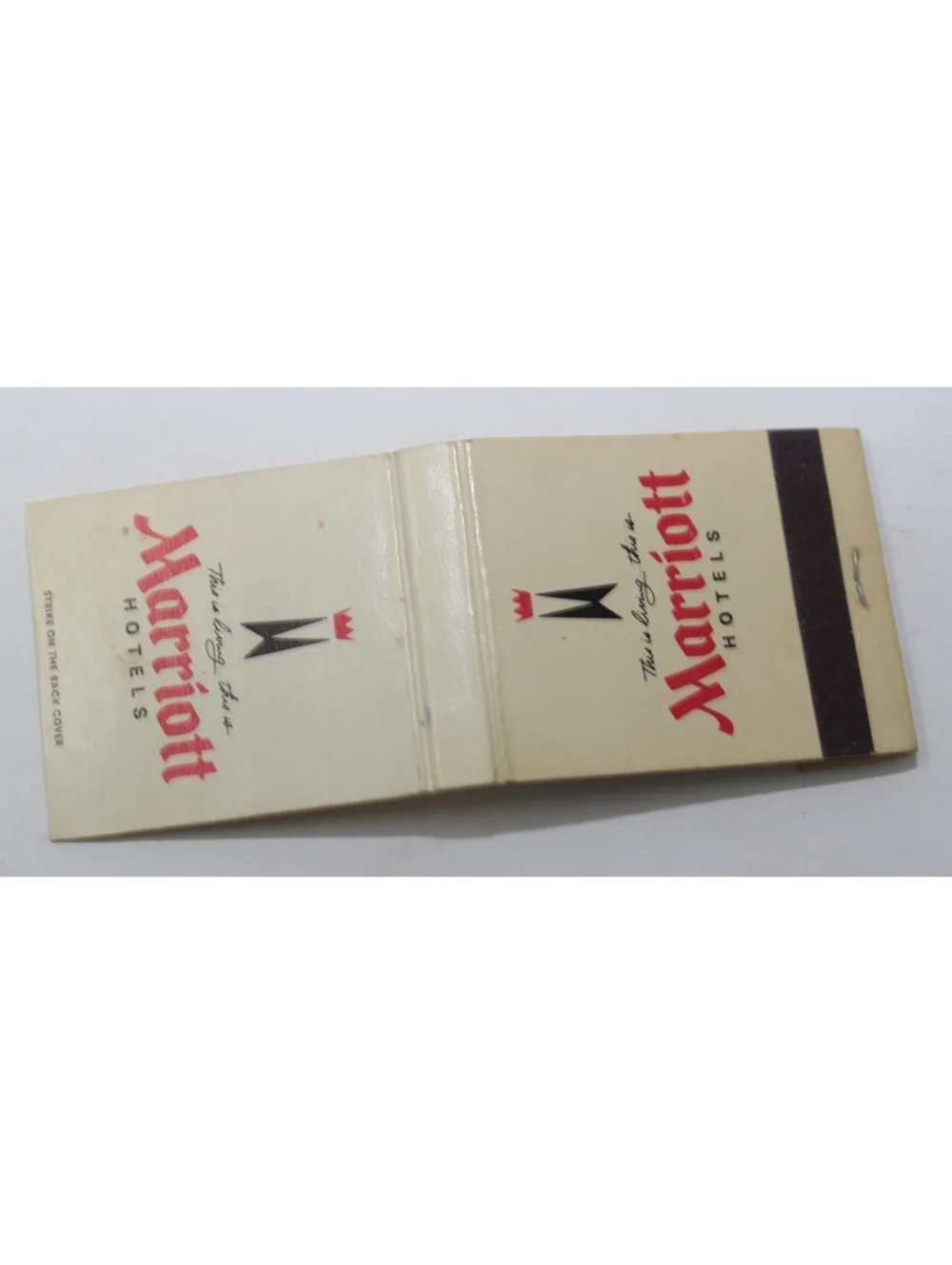 Vintage 1960s Lot of 2 Matchbooks This Is Living This is Marriott Motor Hotels